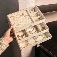 Modern 3 Çekmeceli Takı Bijuteri Mücevher Kutusu Organizer Düzenleyici
