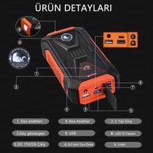 Araç Acil Çalıştırma Gücü 26800MAH 2000A Jump Starter Taşınabilir Akü Takviye Cihazı/güç Bankası