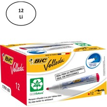 Bic Velleda 1701 Eco Yuvarlak Uç Beyaz Tahta Kalemi Kırmızı (12 Li Kutu)