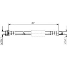 Transit Custom Arka Fren Hortumu (2012-2023) 2.0 TDI, 2.0 ECOBLUE, 2.2L CR TC 14 DSL 100CC, 2.2L CR TC 14 DSL 125PS BK212C338AB