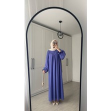 Merve Akyol Moda Kuşaklı Elbise Lila