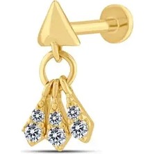 Safir Kuyumculuk Üçgen Taşlı Piercing-Tragus