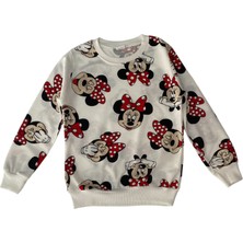 Şeker Kids Kız Çocuk Pamuklu Beyaz Mickey Mouse Desen Pijama Takımı