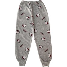 Şeker Kids Kız Çocuk Pamuklu Gri Hello Kitty Desen Pijama Takımı