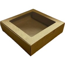 Tahtakale Toptancı Karton Kutu Pencereli  Havlu Kutusu 25 x 25 x 5 (10 Adet)  Kraft
