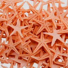 Polyester Deniz Yıldızı Minik Boy  0.5  cm - 1.5  cm  (100 Adet)  Turuncu
