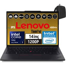 Lenovo Thinkpad T14 Gen5 Ultra 7 155U 48GB Ddr5 256GB SSD 14" Wuxga 400NİTS IPS WINDOWS11PRO Taşınabilir Bilgisayar W21ML008MTX36+ZETTAÇANTA