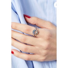 Aurrari Day And Night Altın Kaplama Güneş ve Ay 2'li Çift Yüzüğü Ayarlanabilir