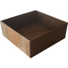 Asetat Kapaklı Karton Kutu Düz Renk 7 x 7 x 3 (50 Adet)  Kraft