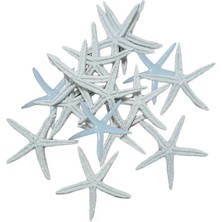 Tahtakale Toptancı Polyester Deniz Yıldızı Simli  Beyaz  6  cm   (12 Adet)