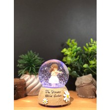 Papatya Işıklı Müzikli Püskürtmeli Büyük Boy Kar Küresi 15 cm Sevgiliye Arkadaşa Hediye