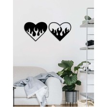 Artroya - Fire Heart Metal  Tablo, Duvar Dekoru - Sevgi, Sevgili, Aşk Temalı Hediyelik Tablo - 100 x 50 - cm -Siyah - Doğum Günü - Sevgililer Günü - Anneler Günü -LOVE-101