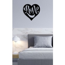 Artroya - Kalpli Metal  Tablo, Duvar Dekoru - Sevgi, Sevgili, Aşk Temalı Hediyelik Tablo - 45 x 44 - cm -Siyah - Doğum Günü - Sevgililer Günü - Anneler Günü -LOVE-014