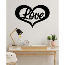 Artroya - Kalpli Love Metal  Tablo, Duvar Dekoru - Sevgi, Sevgili, Aşk Temalı Hediyelik Tablo - 50 x 33 - cm -Siyah - Doğum Günü - Sevgililer Günü - Anneler Günü -LOVE-009