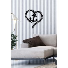 Artroya - Love Anchor Metal  Tablo, Duvar Dekoru - Sevgi, Sevgili, Aşk Temalı Hediyelik Tablo - 50 x 41 - cm -Siyah - Doğum Günü - Sevgililer Günü - Anneler Günü -LOVE-045