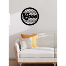 Artroya - Love Peteği Metal  Tablo, Duvar Dekoru - Sevgi, Sevgili, Aşk Temalı Hediyelik Tablo - 60 x 60 - cm -Siyah - Doğum Günü - Sevgililer Günü - Anneler Günü -LOVE-091