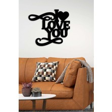Artroya - I Love You ! Metal  Tablo, Duvar Dekoru - Sevgi, Sevgili, Aşk Temalı Hediyelik Tablo - 55 x 49 - cm -Siyah - Doğum Günü - Sevgililer Günü - Anneler Günü -LOVE-019
