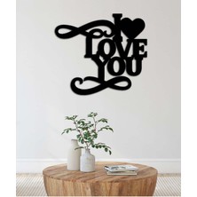 Artroya - I Love You ! Metal  Tablo, Duvar Dekoru - Sevgi, Sevgili, Aşk Temalı Hediyelik Tablo - 55 x 49 - cm -Siyah - Doğum Günü - Sevgililer Günü - Anneler Günü -LOVE-019