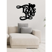 Artroya - I Love You ! Metal  Tablo, Duvar Dekoru - Sevgi, Sevgili, Aşk Temalı Hediyelik Tablo - 55 x 49 - cm -Siyah - Doğum Günü - Sevgililer Günü - Anneler Günü -LOVE-019