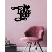 Artroya - I Love You ! Metal  Tablo, Duvar Dekoru - Sevgi, Sevgili, Aşk Temalı Hediyelik Tablo - 55 x 49 - cm -Siyah - Doğum Günü - Sevgililer Günü - Anneler Günü -LOVE-019