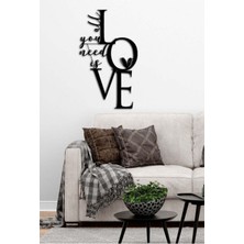 Artroya - All You Need Is Love Metal  Tablo, Duvar Dekoru - Sevgi, Sevgili, Aşk Temalı Hediyelik Tablo - 78 x 45 - cm -Siyah - Doğum Günü - Sevgililer Günü - Anneler Günü -LOVE-083