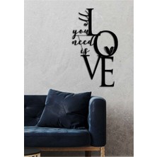 Artroya - All You Need Is Love Metal  Tablo, Duvar Dekoru - Sevgi, Sevgili, Aşk Temalı Hediyelik Tablo - 78 x 45 - cm -Siyah - Doğum Günü - Sevgililer Günü - Anneler Günü -LOVE-083