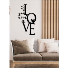 Artroya - All You Need Is Love Metal  Tablo, Duvar Dekoru - Sevgi, Sevgili, Aşk Temalı Hediyelik Tablo - 78 x 45 - cm -Siyah - Doğum Günü - Sevgililer Günü - Anneler Günü -LOVE-083