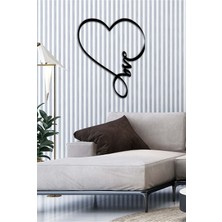 Artroya - Kalpli Love Metal  Tablo, Duvar Dekoru - Sevgi, Sevgili, Aşk Temalı Hediyelik Tablo - 60 x 50 - cm -Siyah - Doğum Günü - Sevgililer Günü - Anneler Günü -LOVE-006