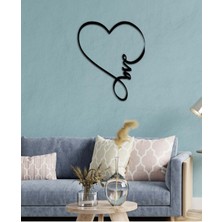 Artroya - Kalpli Love Metal  Tablo, Duvar Dekoru - Sevgi, Sevgili, Aşk Temalı Hediyelik Tablo - 60 x 50 - cm -Siyah - Doğum Günü - Sevgililer Günü - Anneler Günü -LOVE-006