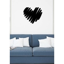 Artroya - Kalpli Fırça Metal  Tablo, Duvar Dekoru - Sevgi, Sevgili, Aşk Temalı Hediyelik Tablo - 55 x 47 - cm -Siyah - Doğum Günü - Sevgililer Günü - Anneler Günü -LOVE-103