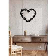 Artroya - Kalp Sarmalı Metal  Tablo, Duvar Dekoru - Sevgi, Sevgili, Aşk Temalı Hediyelik Tablo - 51 x 42 - cm -Siyah - Doğum Günü - Sevgililer Günü - Anneler Günü -LOVE-080