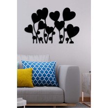 Artroya - Heart Flower Metal  Tablo, Duvar Dekoru - Sevgi, Sevgili, Aşk Temalı Hediyelik Tablo - 77 x 50 - cm -Siyah - Doğum Günü - Sevgililer Günü - Anneler Günü -LOVE-085