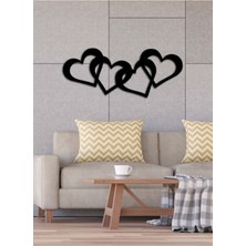 Artroya - Family Heart Metal  Tablo, Duvar Dekoru - Sevgi, Sevgili, Aşk Temalı Hediyelik Tablo - 73 x 30 - cm -Siyah - Doğum Günü - Sevgililer Günü - Anneler Günü -LOVE-030