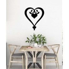 Artroya - Flamingo Kalbi 3 Metal  Tablo, Duvar Dekoru - Sevgi, Sevgili, Aşk Temalı Hediyelik Tablo - 50 x 43 - cm -Siyah - Doğum Günü - Sevgililer Günü - Anneler Günü -LOVE-130