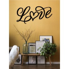 Artroya - Kalpli Metal  Tablo, Duvar Dekoru - Sevgi, Sevgili, Aşk Temalı Hediyelik Tablo - 61 x 25 - cm -Siyah - Doğum Günü - Sevgililer Günü - Anneler Günü -LOVE-016