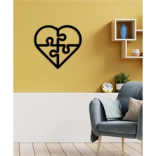 Artroya - Yapbozlu Kalp Metal  Tablo, Duvar Dekoru - Sevgi, Sevgili, Aşk Temalı Hediyelik Tablo - 40 x 37 - cm -Siyah - Doğum Günü - Sevgililer Günü - Anneler Günü -LOVE-065
