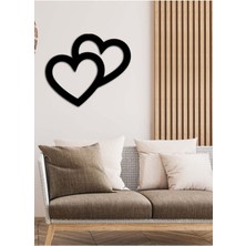 Artroya - 2heart Metal  Tablo, Duvar Dekoru - Sevgi, Sevgili, Aşk Temalı Hediyelik Tablo - 47 x 40 - cm -Siyah - Doğum Günü - Sevgililer Günü - Anneler Günü -LOVE-022