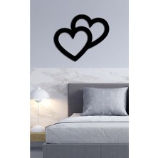 Artroya - 2heart Metal  Tablo, Duvar Dekoru - Sevgi, Sevgili, Aşk Temalı Hediyelik Tablo - 47 x 40 - cm -Siyah - Doğum Günü - Sevgililer Günü - Anneler Günü -LOVE-022