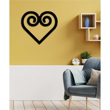 Artroya - Flamingo Kalbi Metal  Tablo, Duvar Dekoru - Sevgi, Sevgili, Aşk Temalı Hediyelik Tablo - 40 x 44 - cm -Siyah - Doğum Günü - Sevgililer Günü - Anneler Günü -LOVE-008
