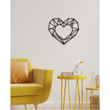 Artroya - Geometrik Kalp Metal  Tablo, Duvar Dekoru - Sevgi, Sevgili, Aşk Temalı Hediyelik Tablo - 58 x 50 - cm -Siyah - Doğum Günü - Sevgililer Günü - Anneler Günü -LOVE-066
