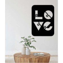Artroya - Kalpli Love Metal  Tablo, Duvar Dekoru - Sevgi, Sevgili, Aşk Temalı Hediyelik Tablo - 60 x 43 - cm -Siyah - Doğum Günü - Sevgililer Günü - Anneler Günü -LOVE-058