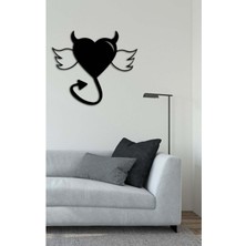 Artroya - Angel Love Devil! Metal  Tablo, Duvar Dekoru - Sevgi, Sevgili, Aşk Temalı Hediyelik Tablo - 58 x 50 - cm -Siyah - Doğum Günü - Sevgililer Günü - Anneler Günü -LOVE-098