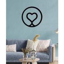 Artroya - Flamingo Kalbi Metal  Tablo, Duvar Dekoru - Sevgi, Sevgili, Aşk Temalı Hediyelik Tablo - 42 x 42 - cm -Siyah - Doğum Günü - Sevgililer Günü - Anneler Günü -LOVE-084