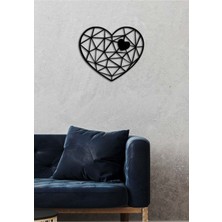 Artroya - Geometrik Kalp Metal  Tablo, Duvar Dekoru - Sevgi, Sevgili, Aşk Temalı Hediyelik Tablo - 56 x 47 - cm -Siyah - Doğum Günü - Sevgililer Günü - Anneler Günü -LOVE-131