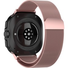 Novstrap Samsung Galaxy Watch Ultra 47 mm ile Uyumlu Kordon Tam Uyumlu Pimli Metal Hasır Çelik Kayış