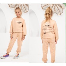 Cichlid Kız Çocuk Baskı Detaylı Bisiklet Yaka Eşofman Takımı