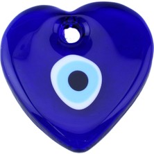 Cam Nazar Boncuğu Delikli Kalp Modeli Küçük