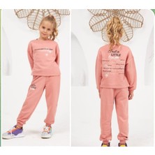 Cichlid Kız Çocuk Baskı Detaylı Bisiklet Yaka Eşofman Takımı