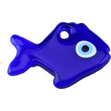 Cam Nazar Boncuğu Delikli Balık Modeli Büyük Boy