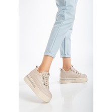 Shemard Granes Kadın Bej Gizli Topuk Sneaker